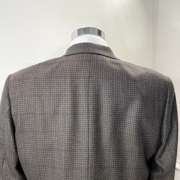 Oscar de la Renta Size 42R Blazer Wool Cashmere Houndstooth Designer Sport Coat - Picture 11 of 16
